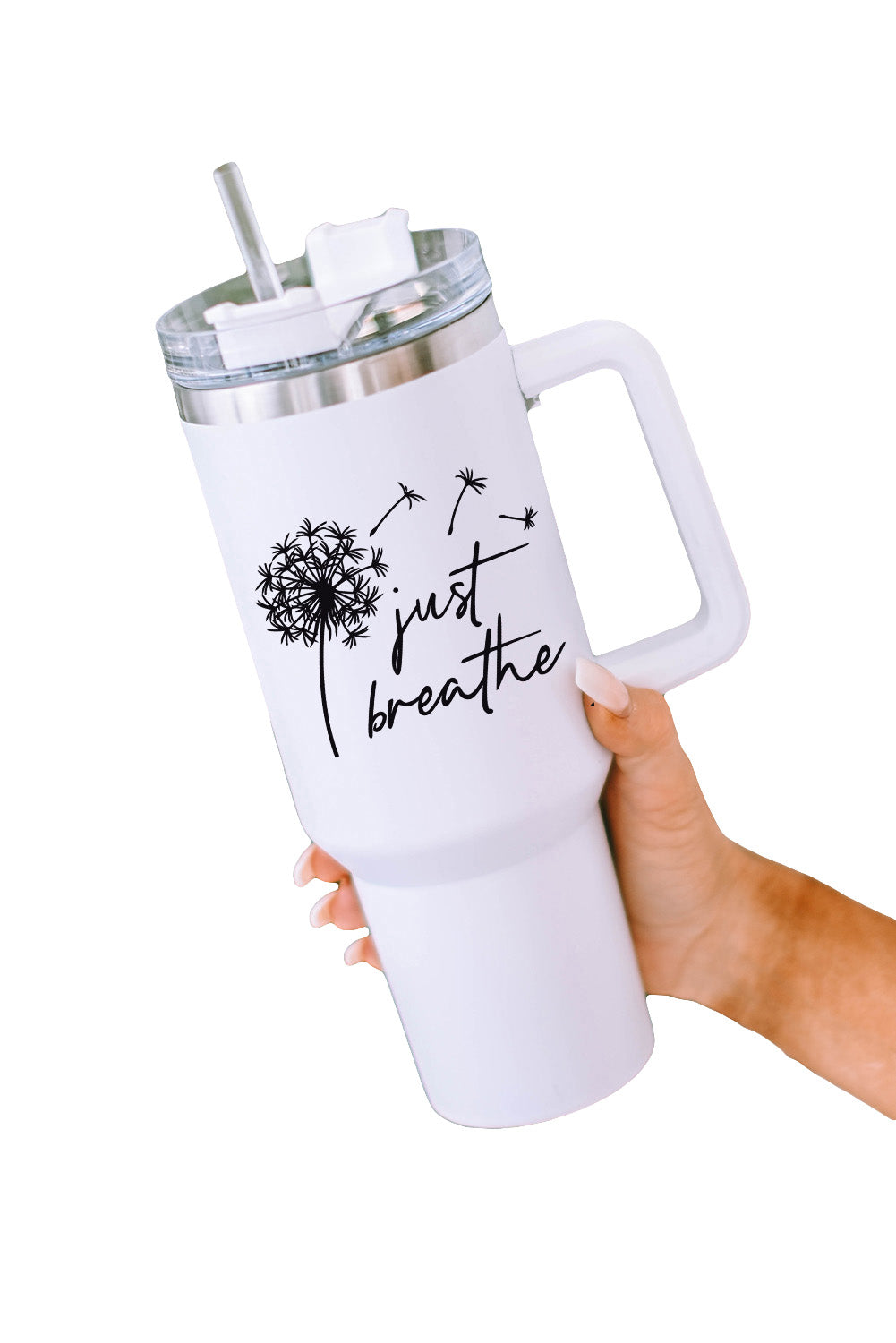 Tasse isotherme en acier inoxydable à imprimé léopard Mama avec poignée 40 oz