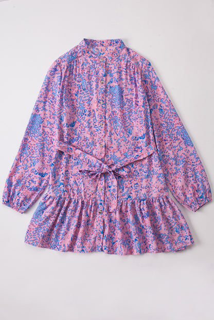 Haut à lacets et volants à imprimé léopard 