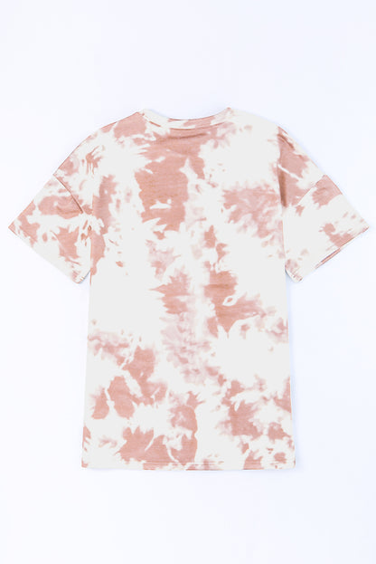 Tie-dye Round Neck Short Sleeve Top