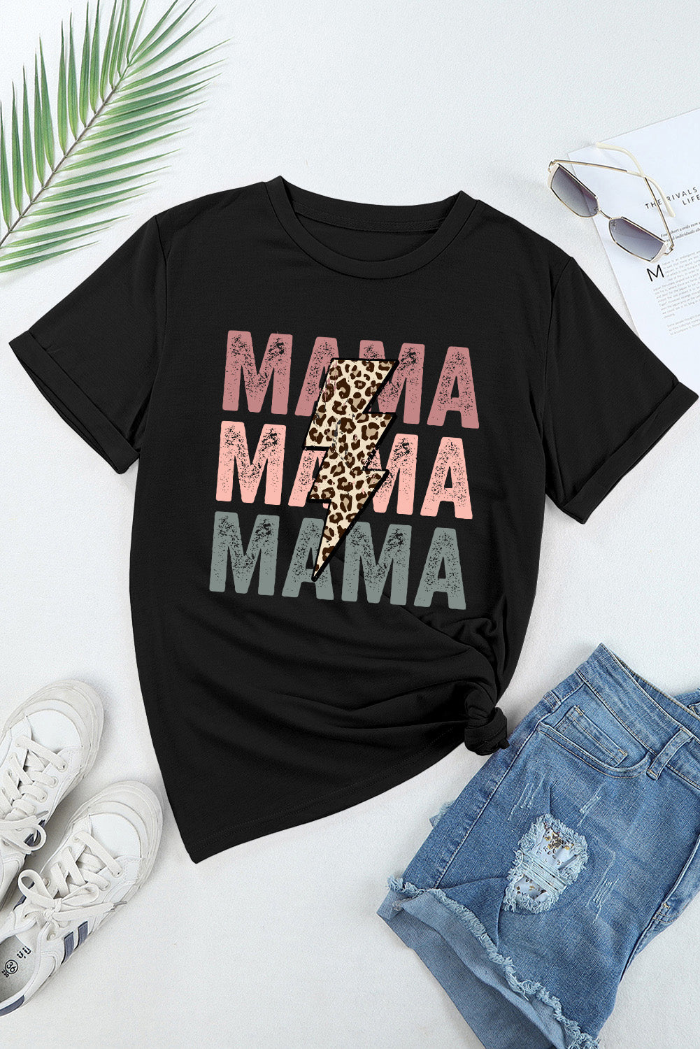 T-shirt graphique Black MAMA Bolt