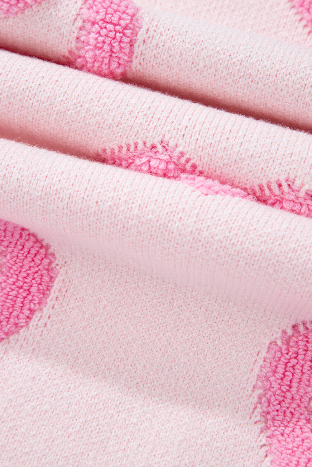 Pull ample rose à manches bouffantes en forme de cœur