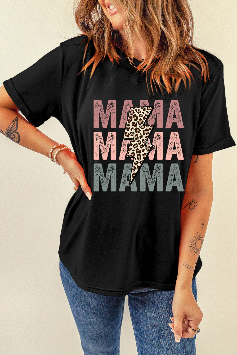T-shirt graphique Black MAMA Bolt