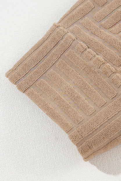 Veste boutonnée texturée kaki foncé avec poche poitrine