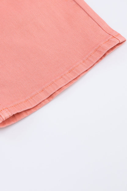 Jeans con bolsillo en pierna recta y cintura alta 