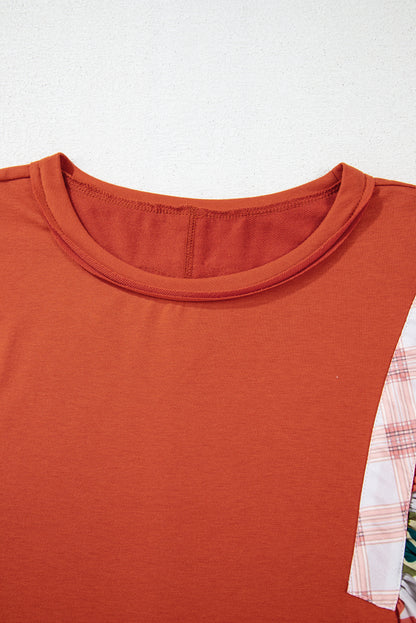 Chemisier à col rond et manches bouffantes à imprimé floral Desert Gold