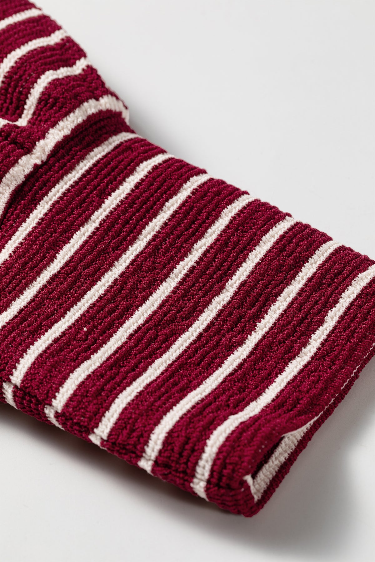 Red Stripe Drop Shoulder Long Sleeve Top