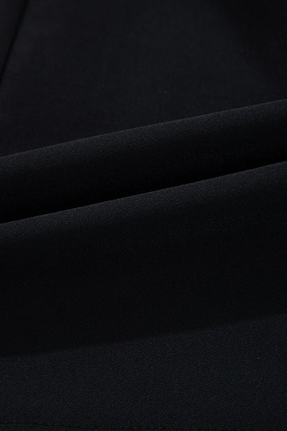 Black Contrast Bowknot Applique Crew Neck Sleeveless Mini Dress