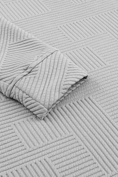 Ensemble haut à manches longues texturé gris et short à cordon de serrage