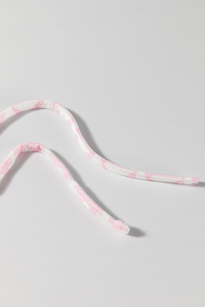 Haut rayé rose à manches 3/4 et épaules tombantes