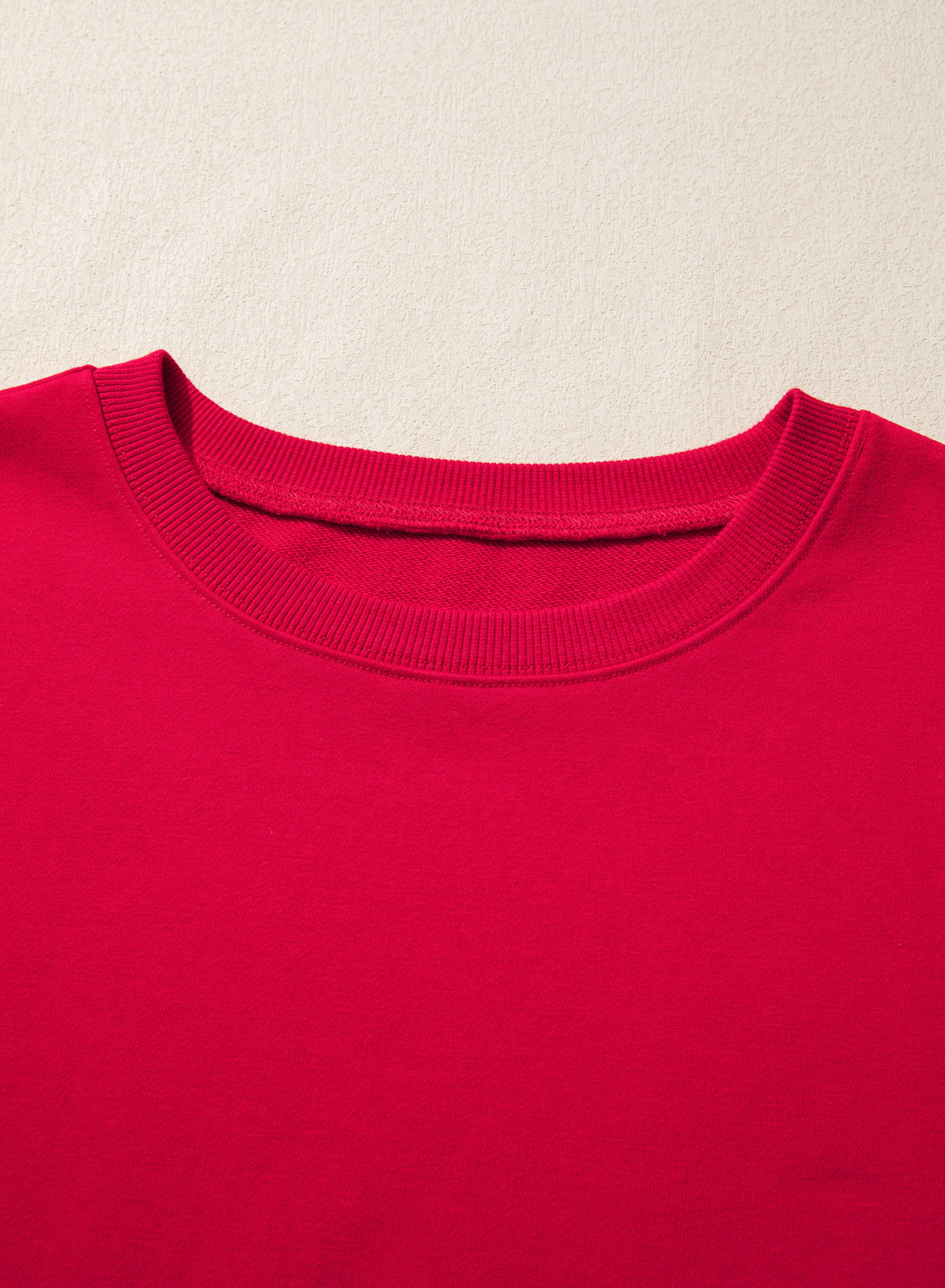 Fiery Red Striped Patchwork Sleeve Colorblock Sweatshirt