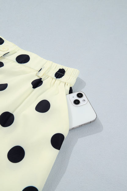 Black Polka Dot Ankle Length Harem Pants