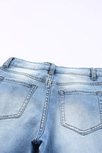Side Splits Ripped Straight Leg High Waist Jeans
