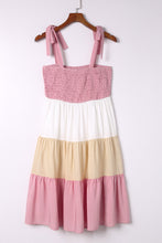 Multicolor Smocked Color Block Sleeveless Mini Dress