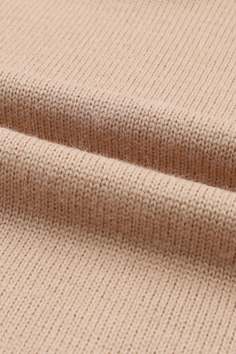 Jersey de punto con hombros caídos y cuello alto con bloques de color caqui