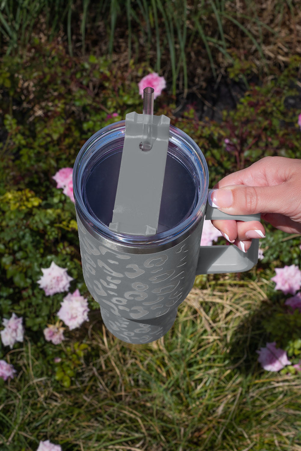 Tasse à double isolation en acier inoxydable 304 à motif léopard tacheté, 1 134 g