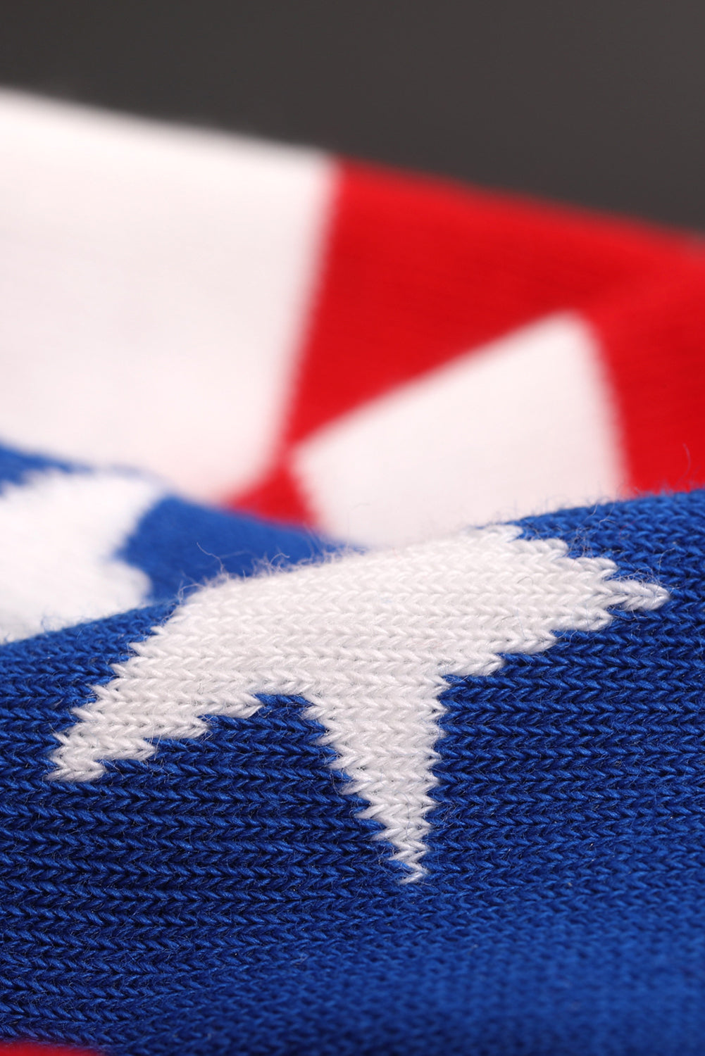 Chaussettes tricotées douces à motif drapeau américain bleu voile