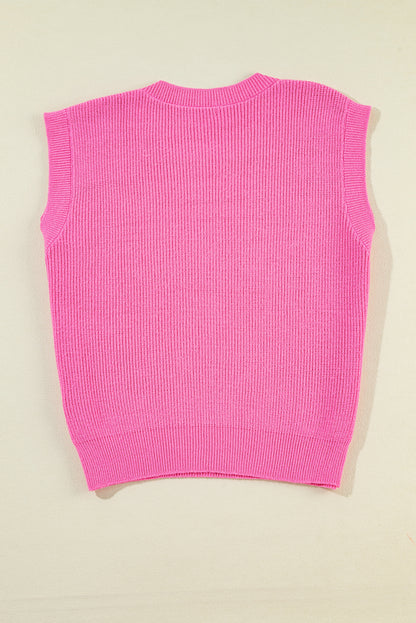 Gilet tricoté scintillant avec drapeau américain Bonbon