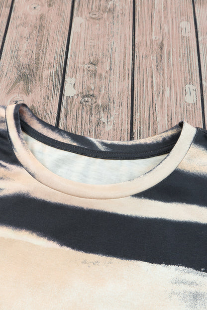 Blank Apparel - T-shirt basique à rayures bleu tie-dye