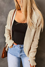 Drop Shoulder Open Front Knitted Cardigan