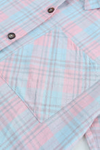 Collared Neckline Plaid Pattern Long Sleeve Shirt