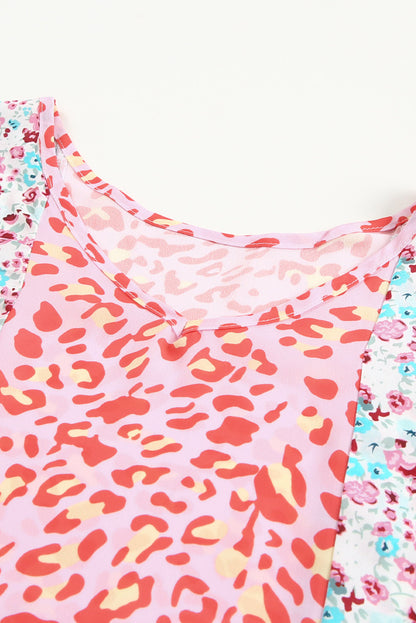 Haut cape multicolore à imprimé animal et floral