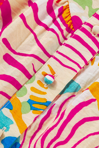 Chemise oversize orange à imprimé abstrait