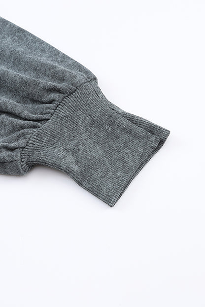 Sweat-shirt à coutures contrastées, coupe décontractée et délavé à l'acide, avec fentes