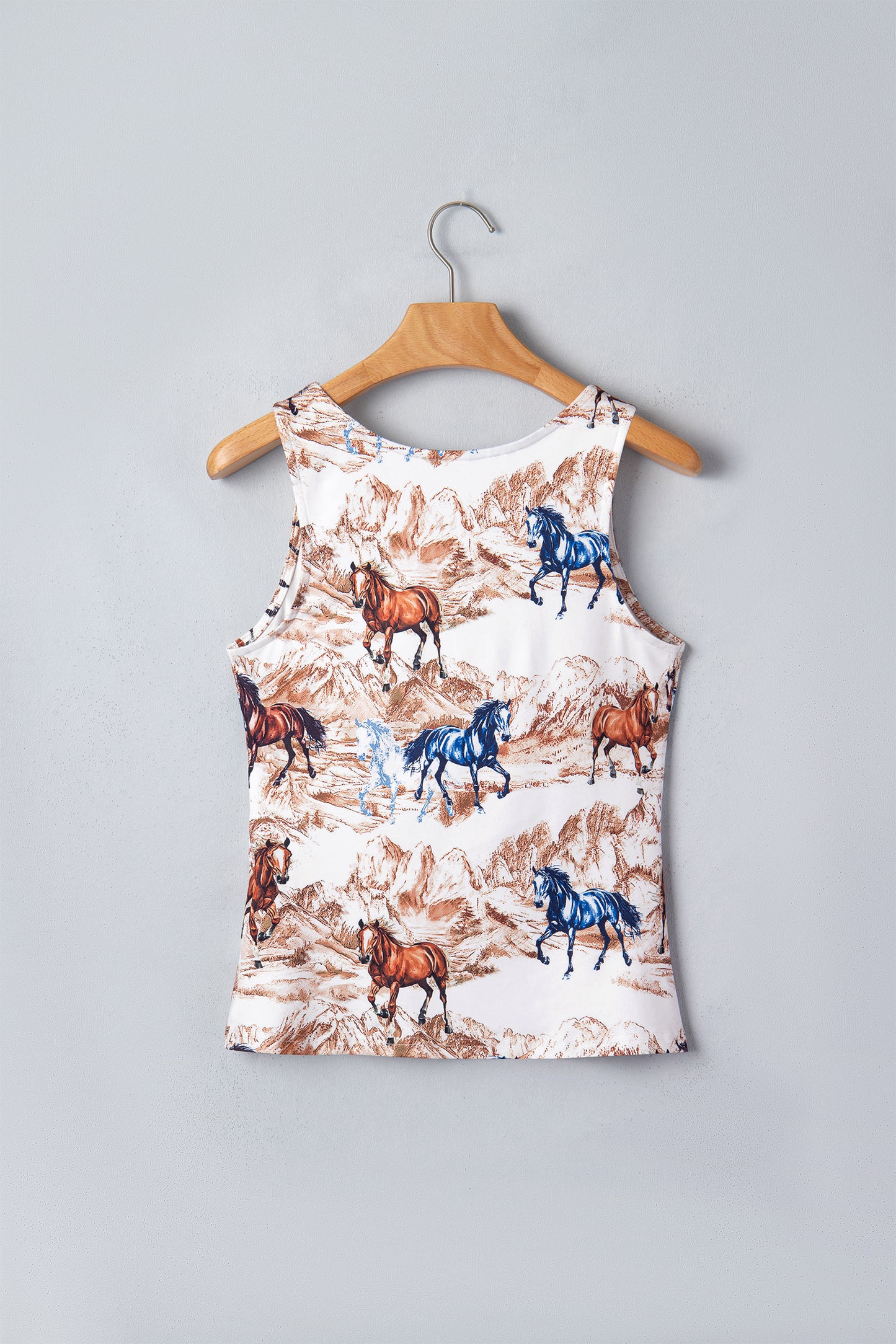 Brown Horse Hat Western Slim Tank Top