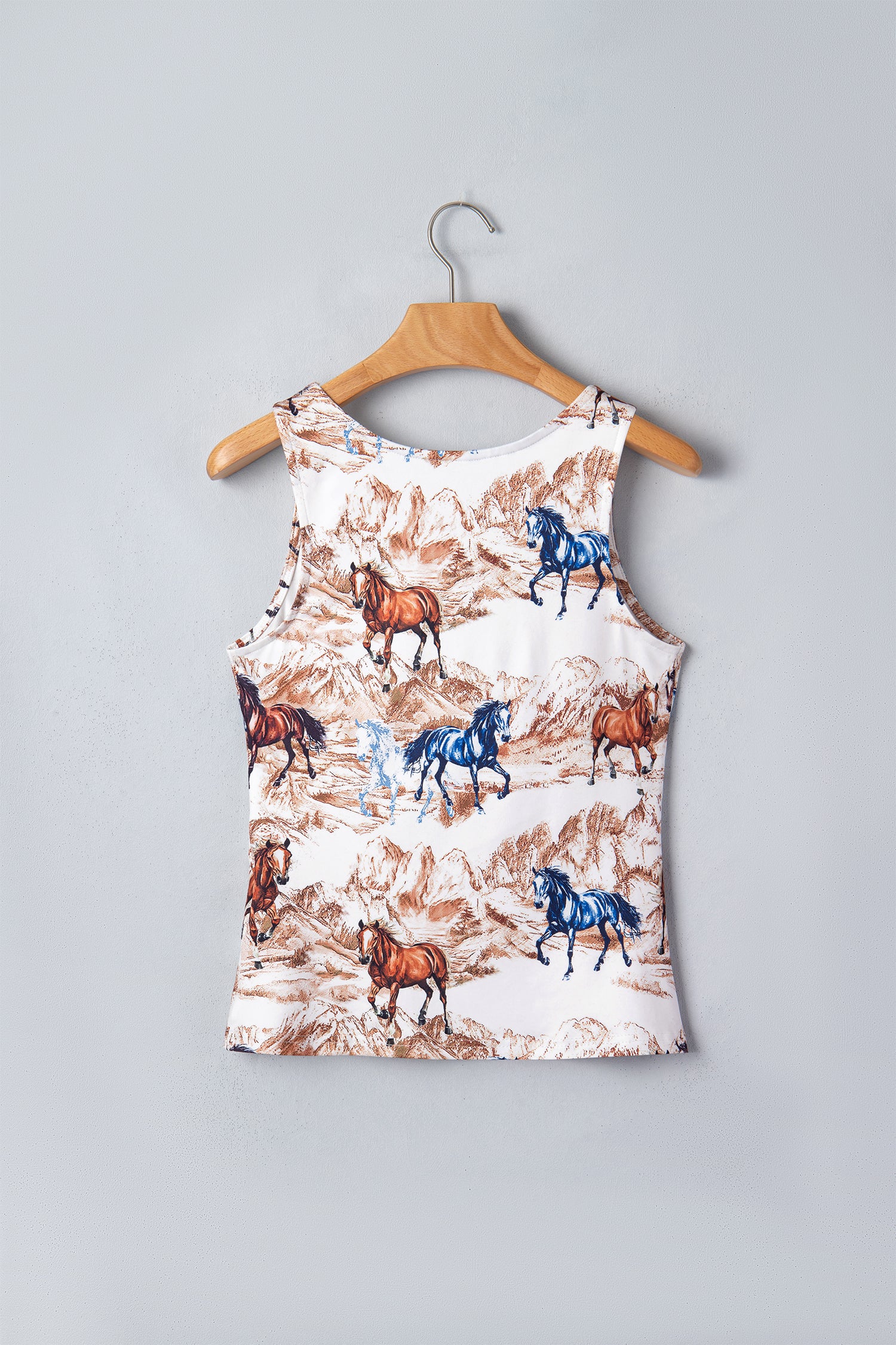Brown Horse Hat Western Slim Tank Top