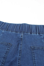 Pantalones de mezclilla con parte inferior de campana desgastada azul cielo 