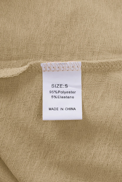 Cardigan ouvert à boutons de couleur unie beige