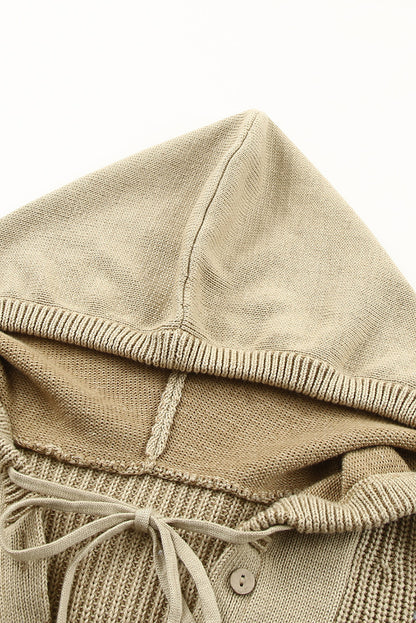 Pull à capuche col V Henley 