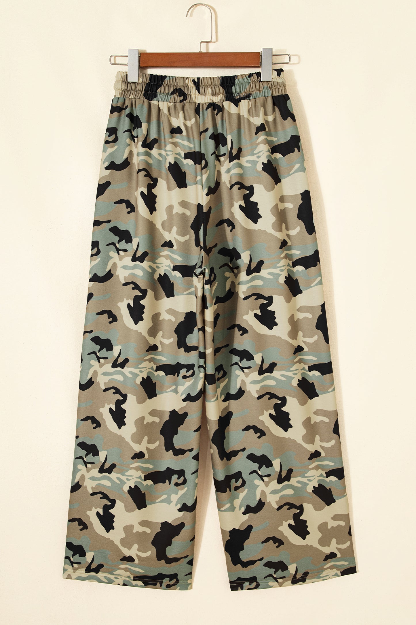 Multicolour Camouflage Print Street Fashion Drawstring Shift Pants