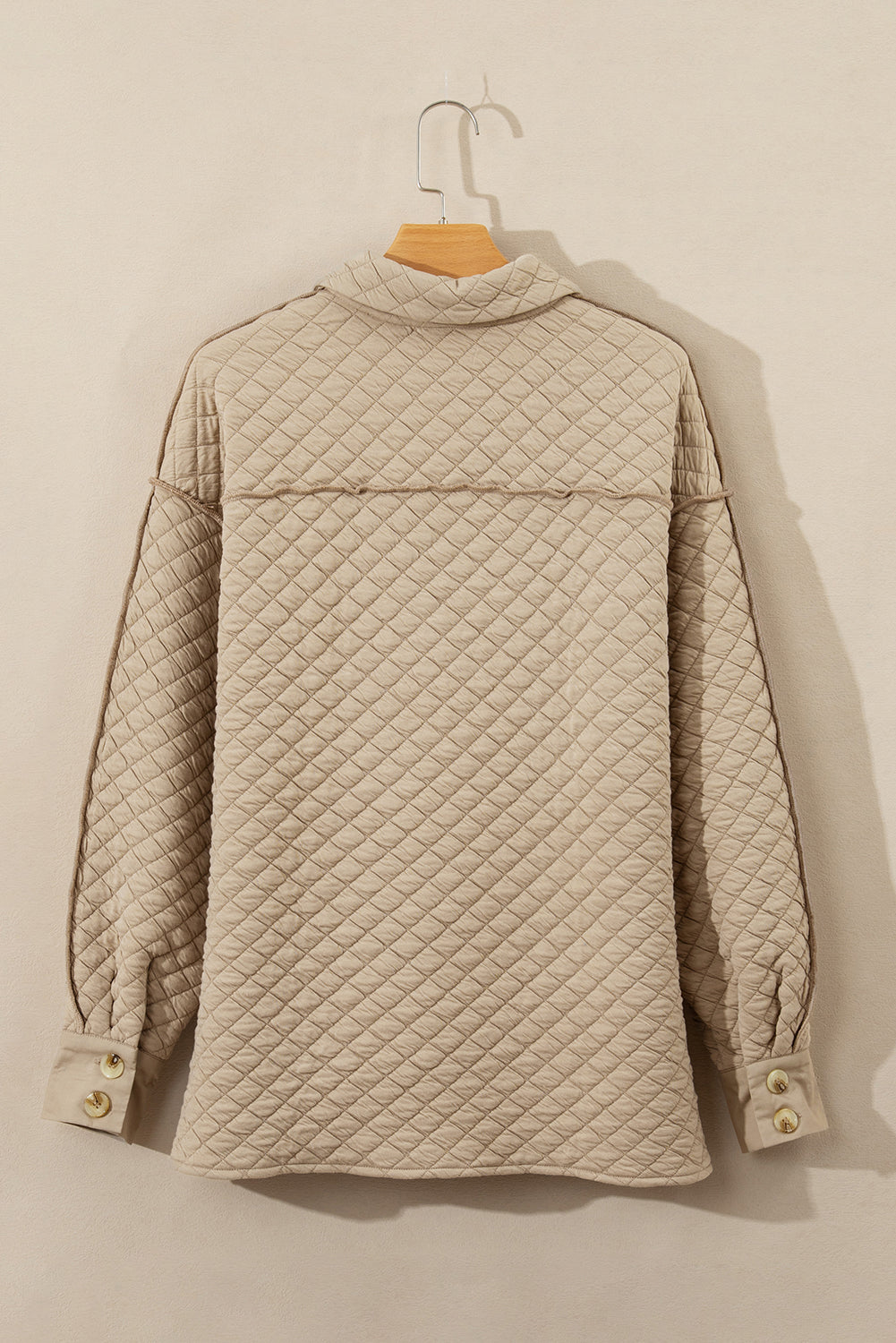 Veste-chemise boutonnée matelassée de couleur unie Jet Stream