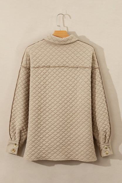 Veste-chemise boutonnée matelassée de couleur unie Jet Stream