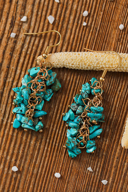 Turquoise Cluster Drop Earrings
