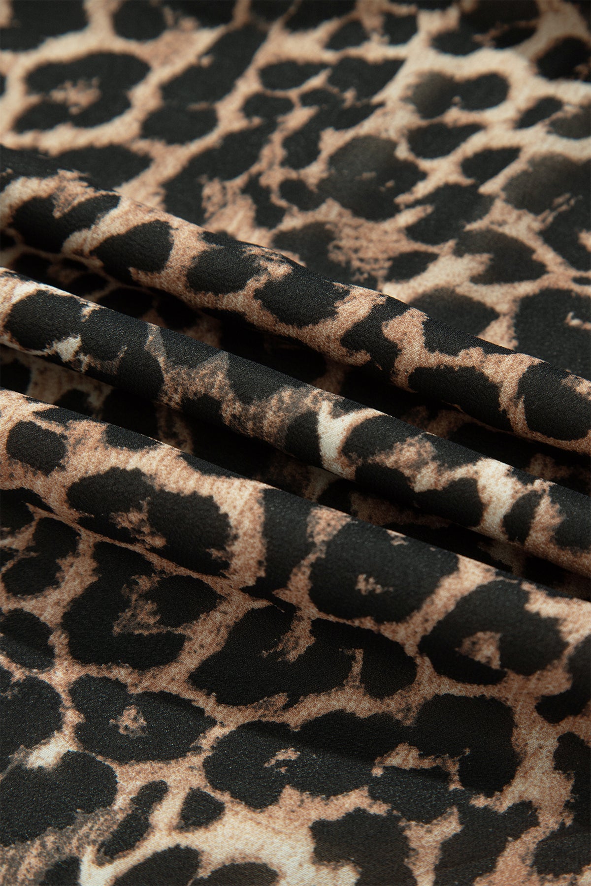 Brown Leopard Print Long Sleeve Short Shift Dress