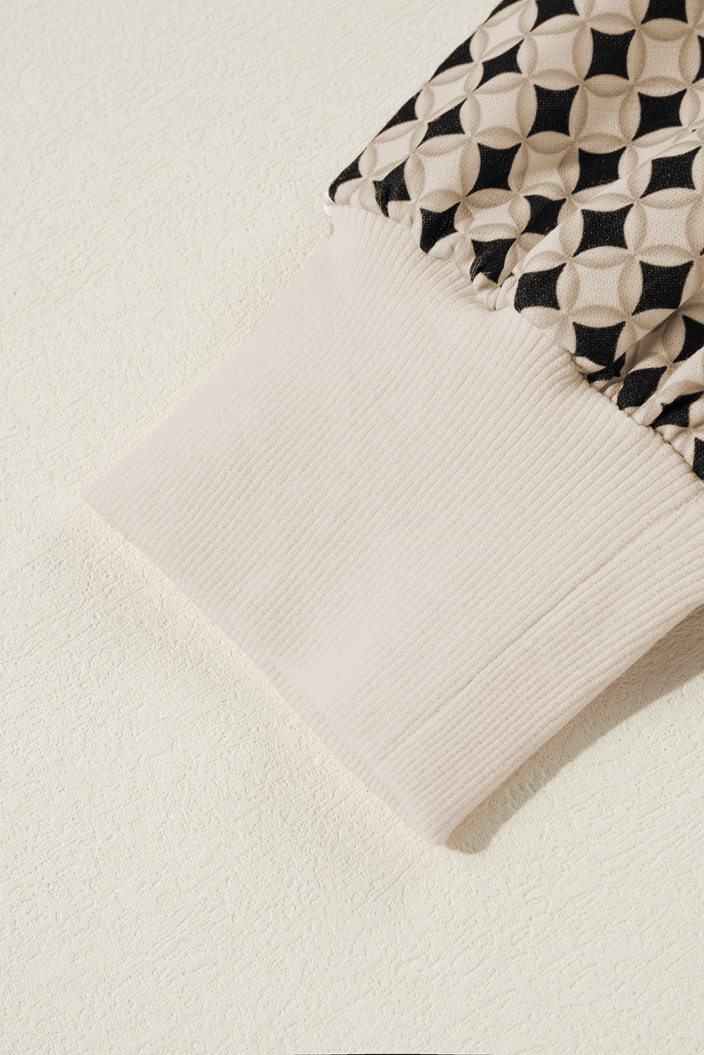 Sweat-shirt noir à col contrasté bicolore grande taille