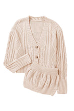 Cable Knit Crop Cardigan With Camisole