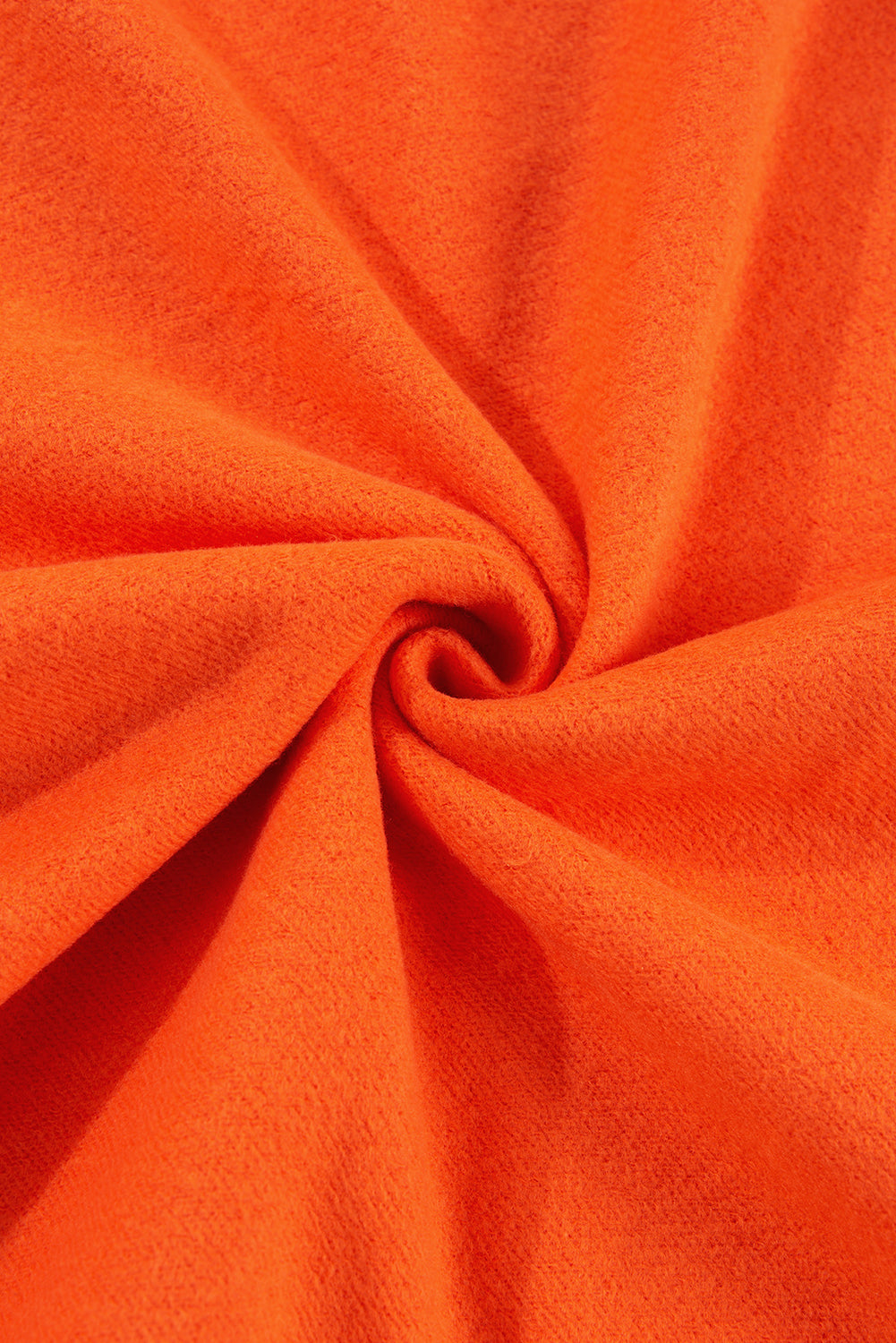 Sweat-shirt en tissu éponge orange roux uni doublé en polaire à épaules tombantes