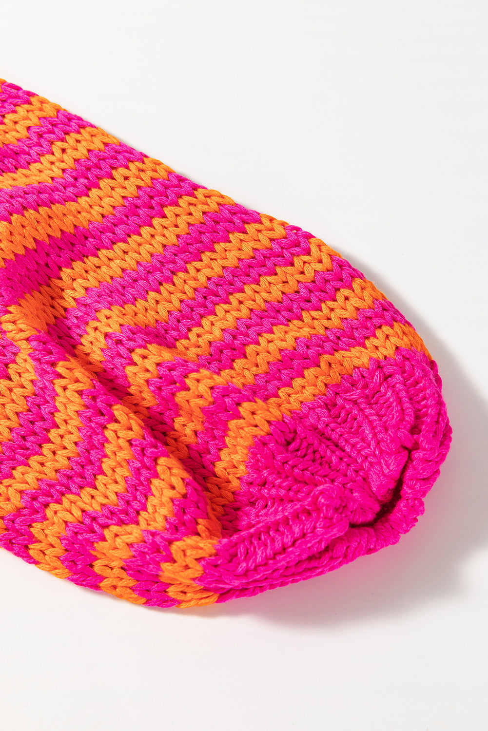 Pull à rayures roses, manches bouffantes 3/4, épaules tombantes