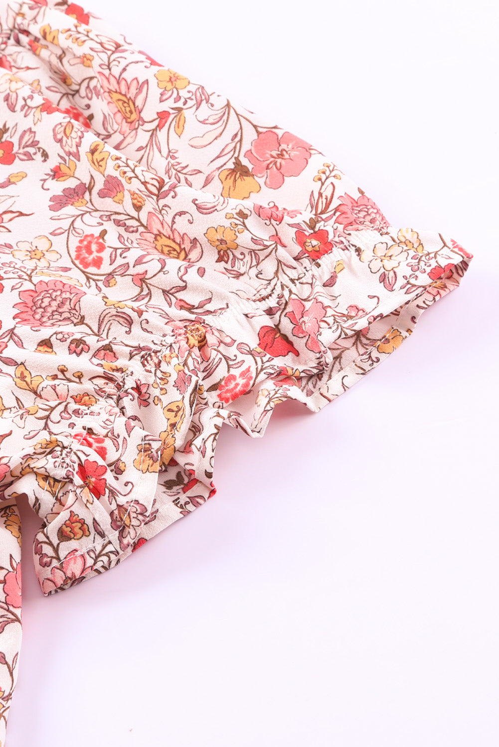 Haut grande taille à imprimé floral et col fendu 