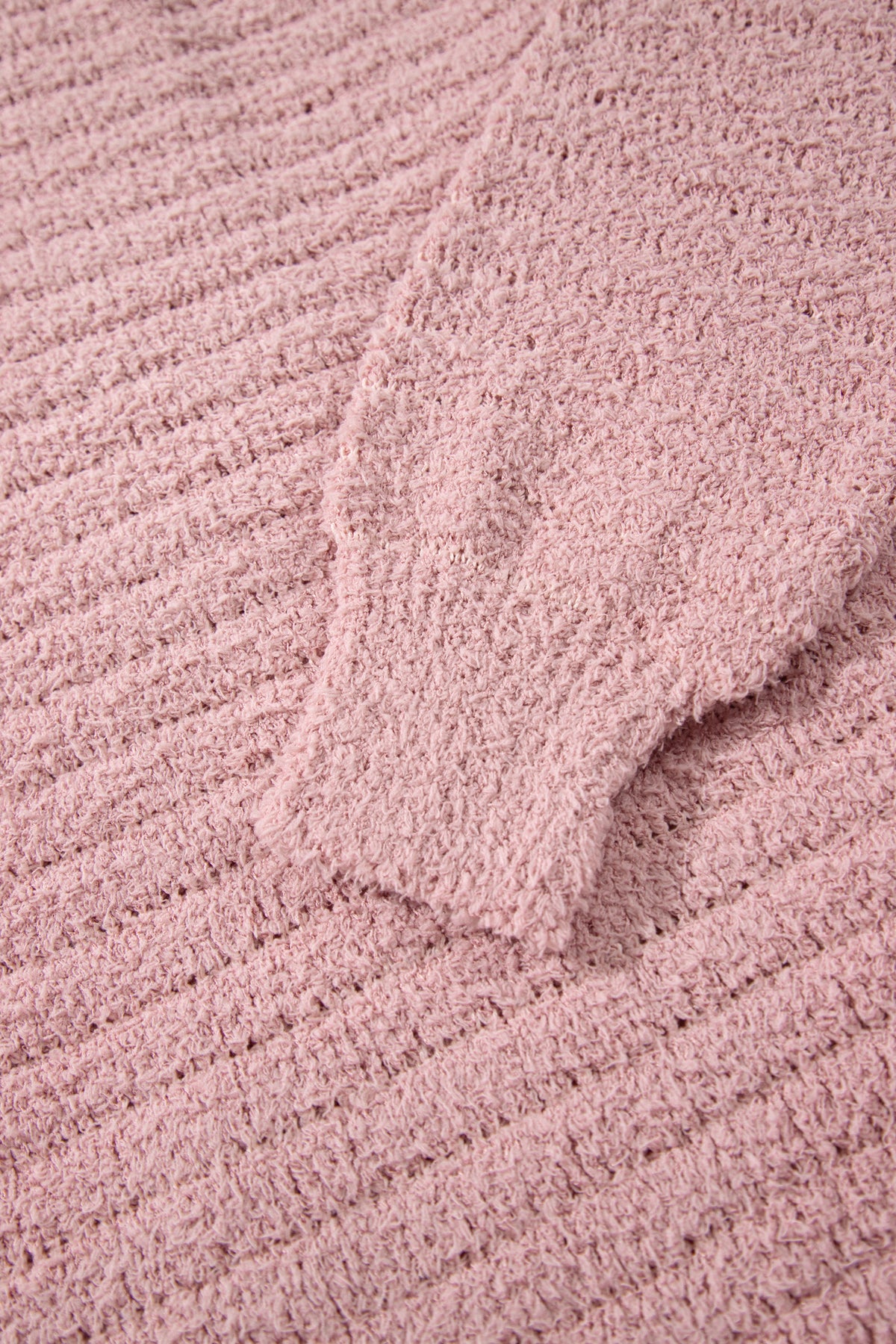 Light Pink Open Front Soft Fuzzy Ribbed Sweater Cardigan