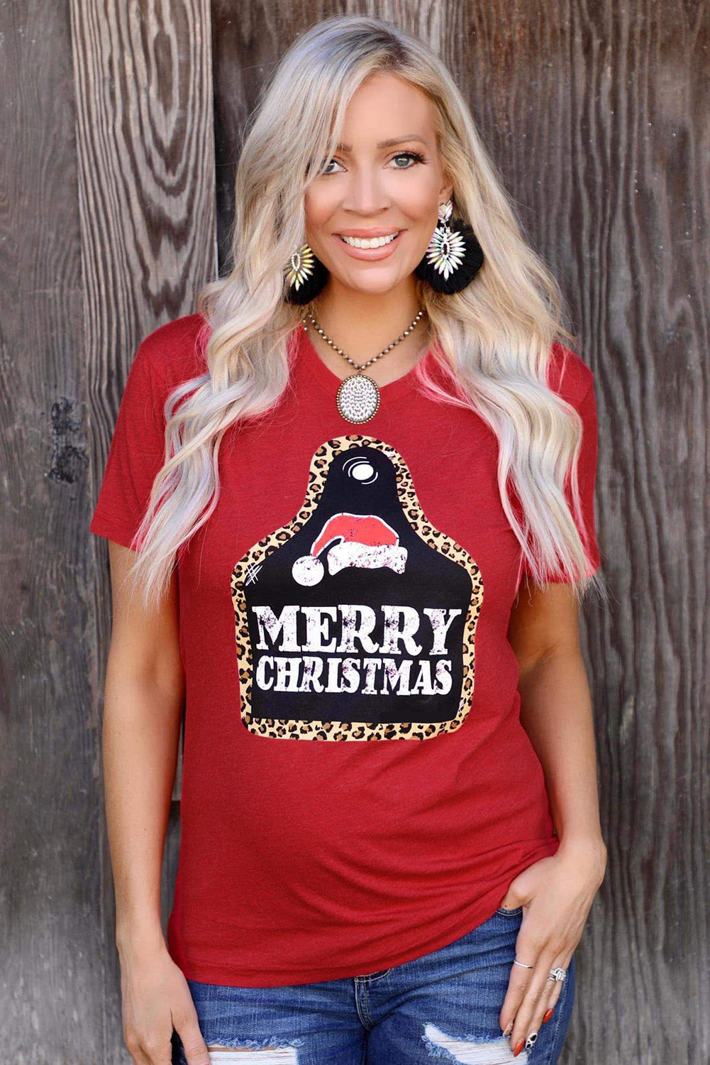 T-shirt à manches courtes avec imprimé graphique Santa Squad