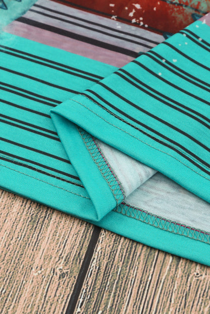 Blank Apparel - T-shirt graphique vierge à imprimé western vert délavé