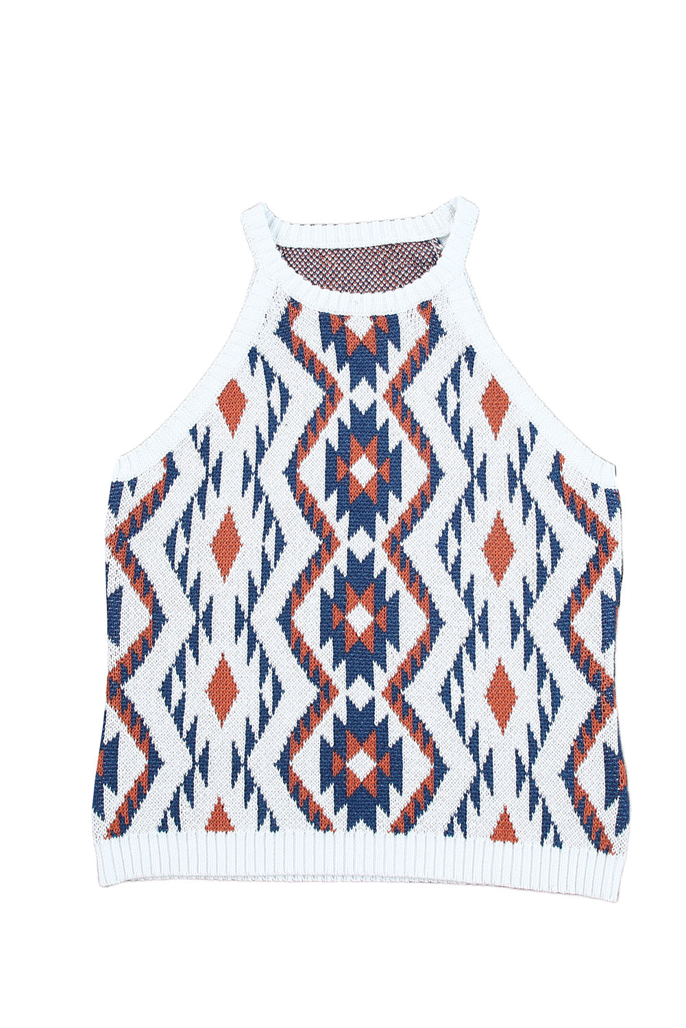 Débardeur tricoté à imprimé géométrique aztèque 