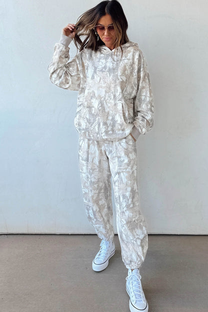 Multicolour Abstract Print Long Sleeve Elastic Waist Pant Set