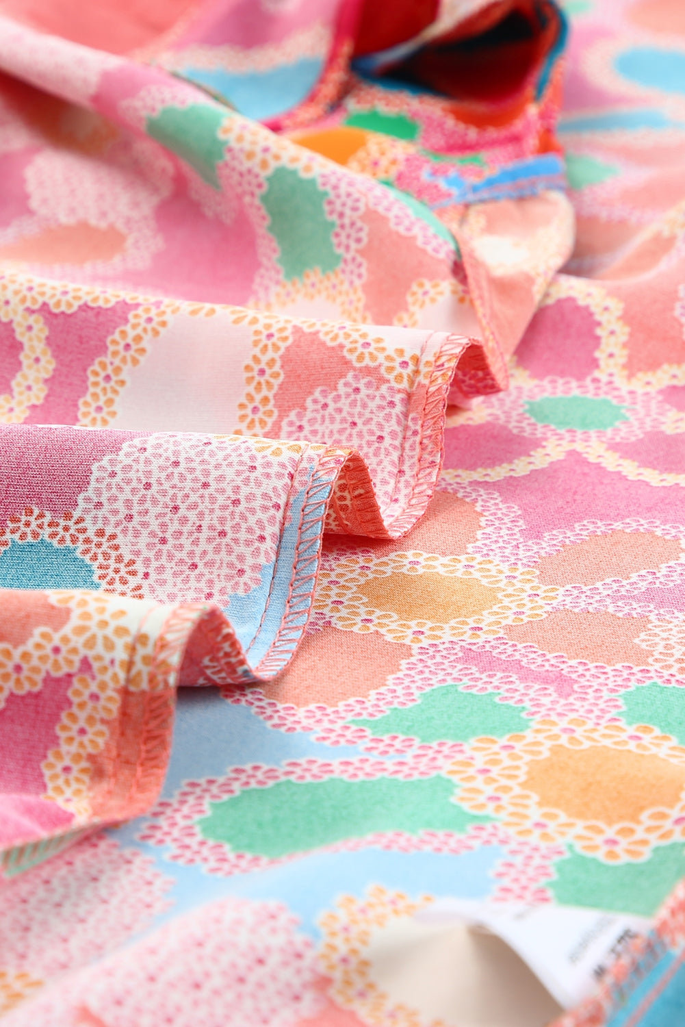 Multicolor Plus Size Floral Embroidered Flutter Sleeve Tank Top