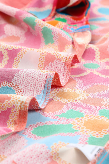 Multicolor Plus Size Floral Embroidered Flutter Sleeve Tank Top