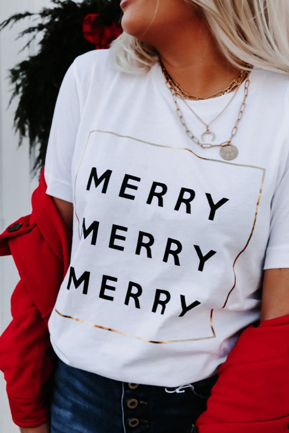 T-shirt à manches courtes avec imprimé graphique Santa Squad